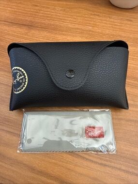 Ray-Ban Black Sunglasses Case with Branded Cleaning Cloth, Case Only